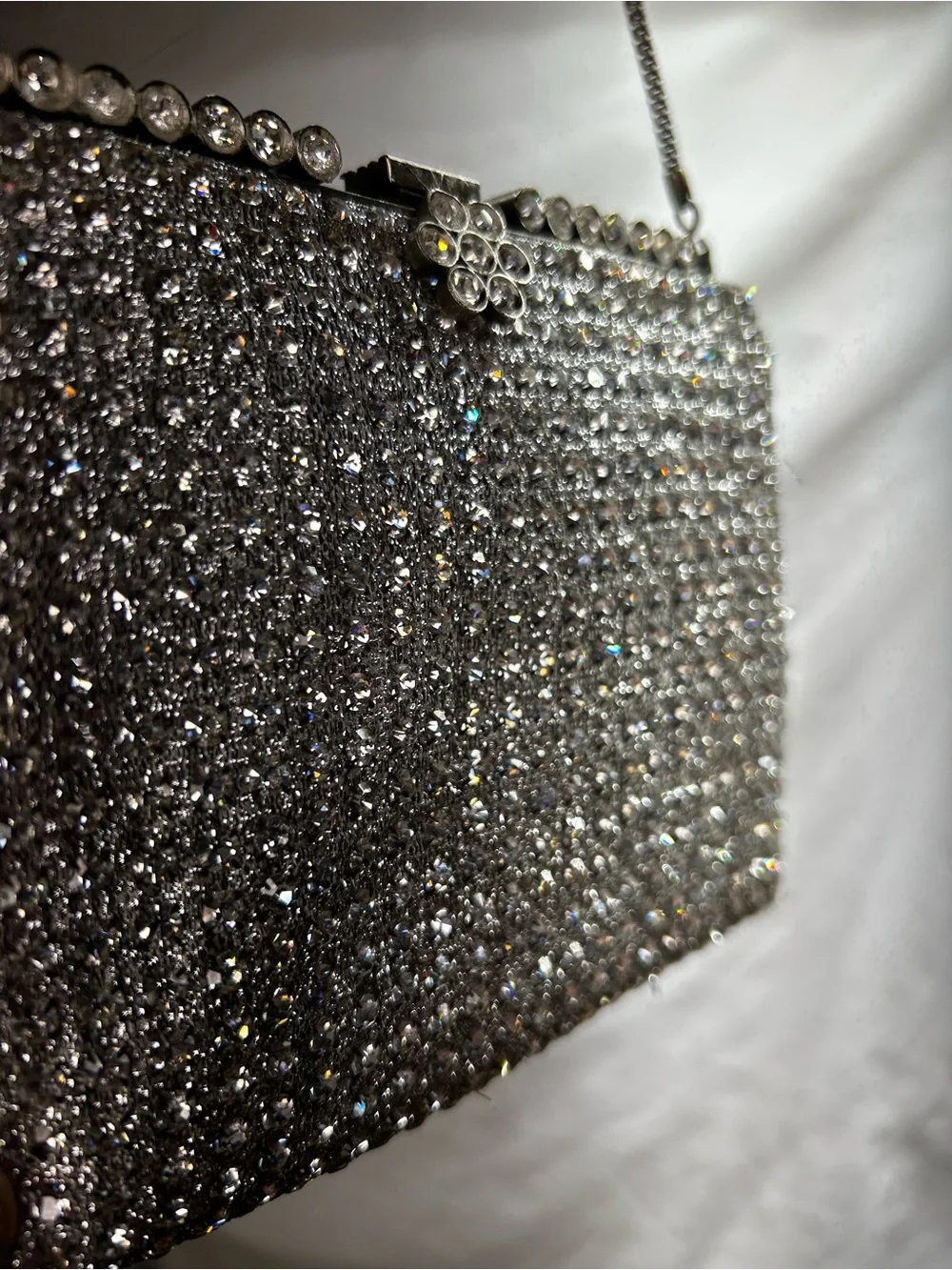 Small 1950s Vintage WALBORG Rhinestone Crystal Handbag - Hong Kong